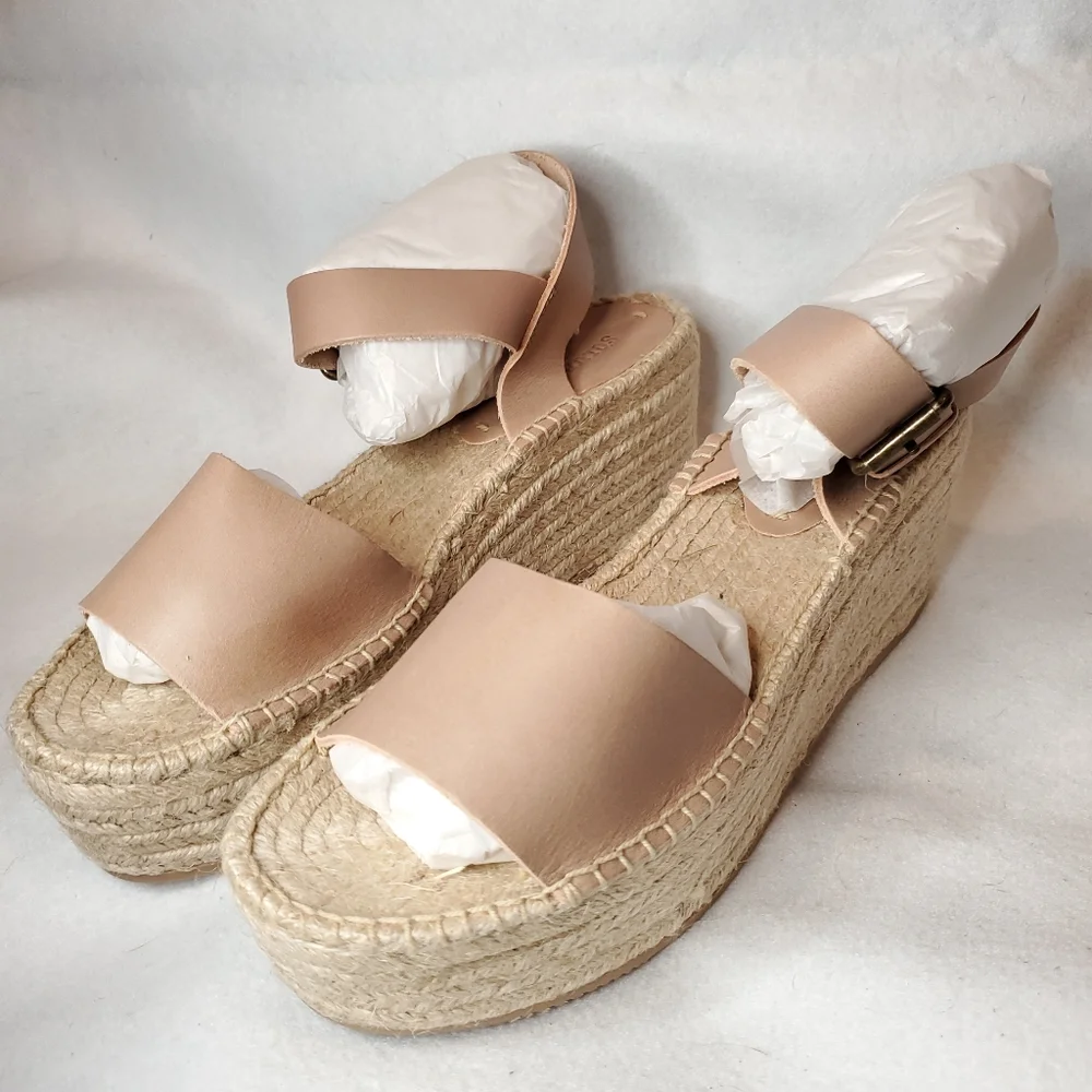 NIB! Soludos Dove Gray Minorca Platform Sandals